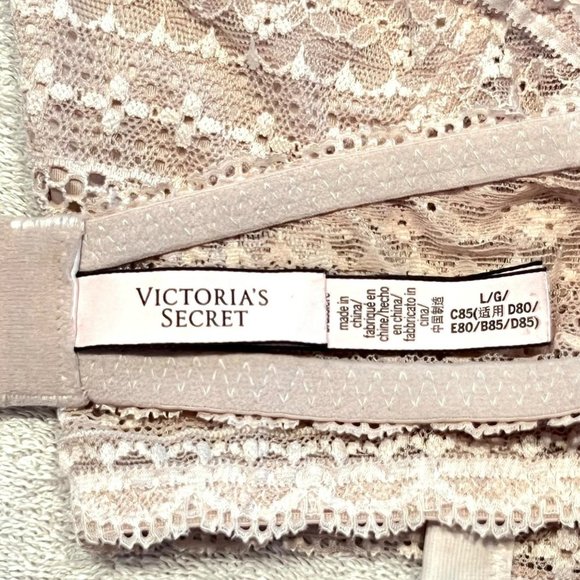 VICTORIA’S SECRET BLUSH PINK LACE BRALETTE SIZE LARGE - Picture 10 of 10